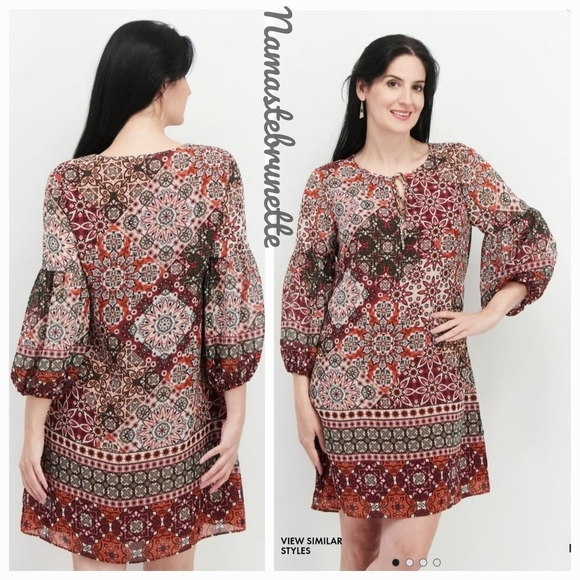 $148 NWT Vince Camuto Balloon 3/4 Sleeve Shift Dress - Picture 1 of 15